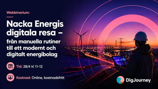 Se webbinariet i efterhand: Nacka Energis digitala resa - från manuella rutiner till ett modern och digitalt energibolag 